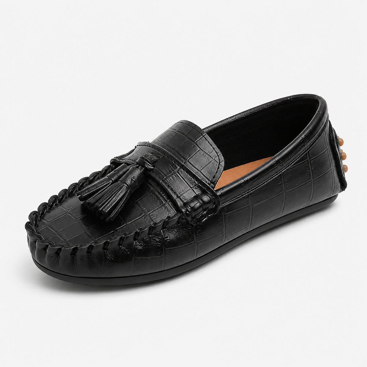 Kids Tassel Loafers – Non-Slip Soft Leather Casual Slip-On Shoes for Boys