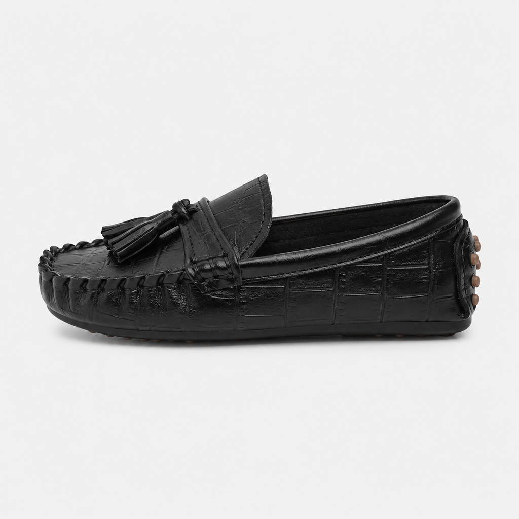 Kids Tassel Loafers – Non-Slip Soft Leather Casual Slip-On Shoes for Boys