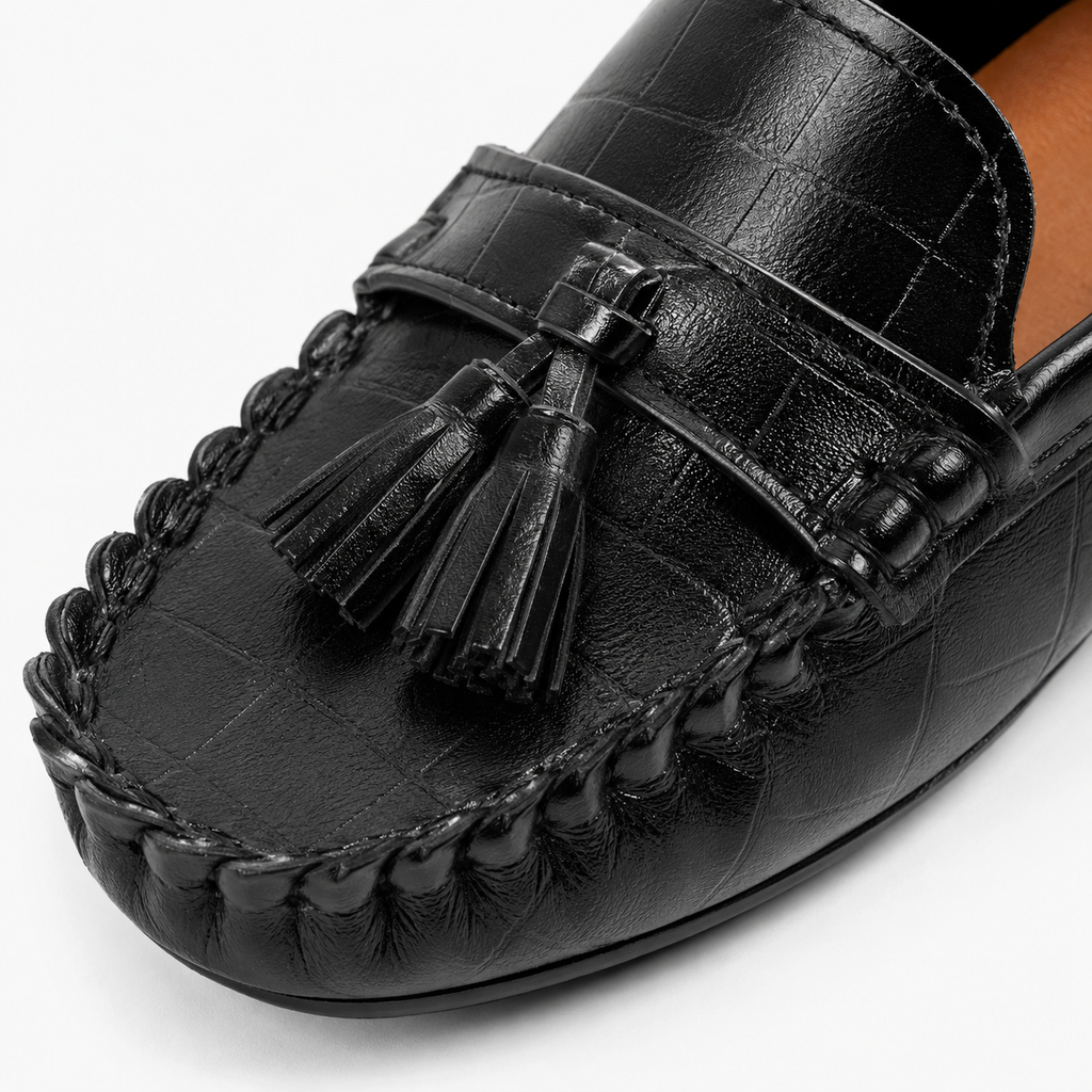 Kids Tassel Loafers – Non-Slip Soft Leather Casual Slip-On Shoes for Boys