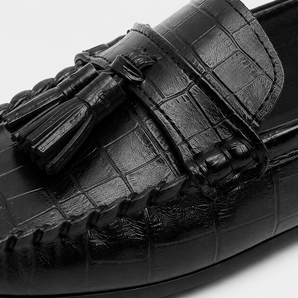 Kids Tassel Loafers – Non-Slip Soft Leather Casual Slip-On Shoes for Boys