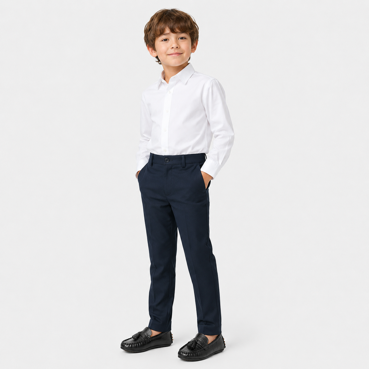 Kids Tassel Loafers – Non-Slip Soft Leather Casual Slip-On Shoes for Boys