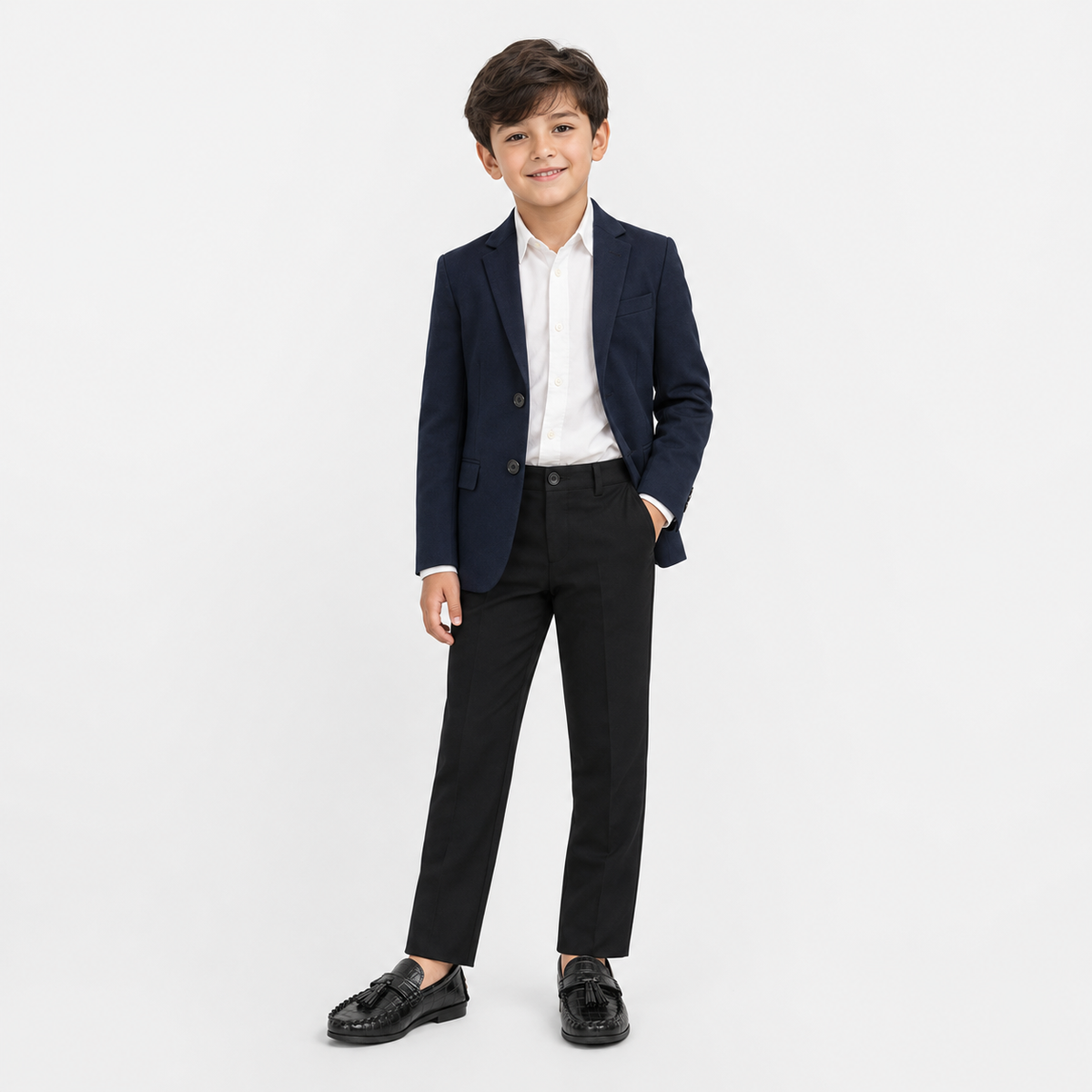 Kids Tassel Loafers – Non-Slip Soft Leather Casual Slip-On Shoes for Boys
