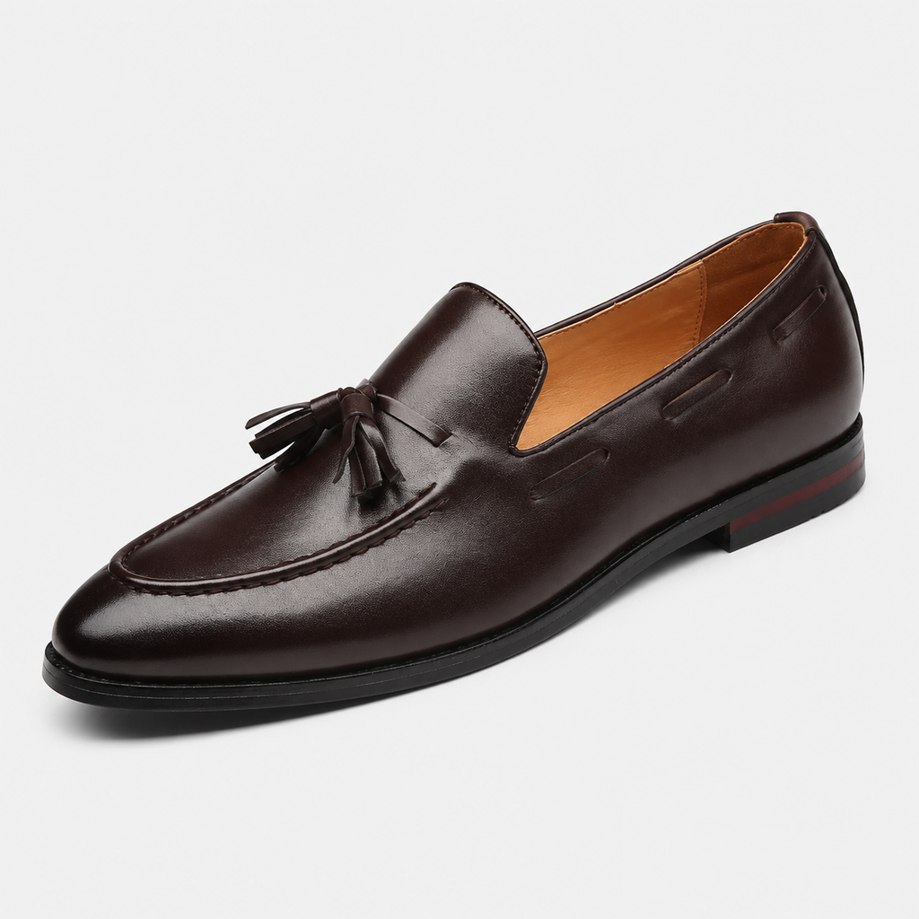 Mens Tassel Loafers – Black British Style Slip-On Formal Dress Shoes