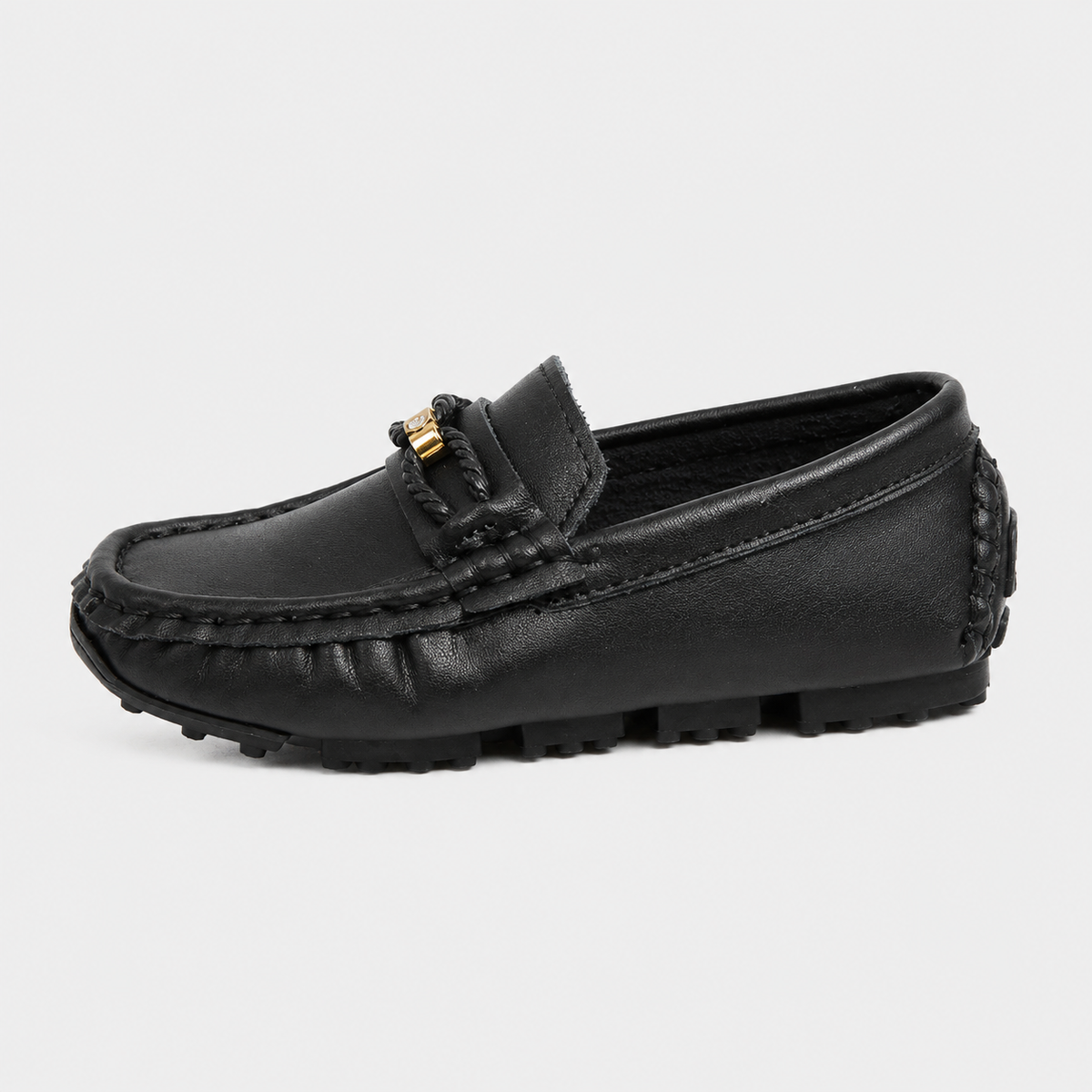 Boys Slip-On Loafers – Soft Sole Classic Buckle Casual Kids Flat Shoes
