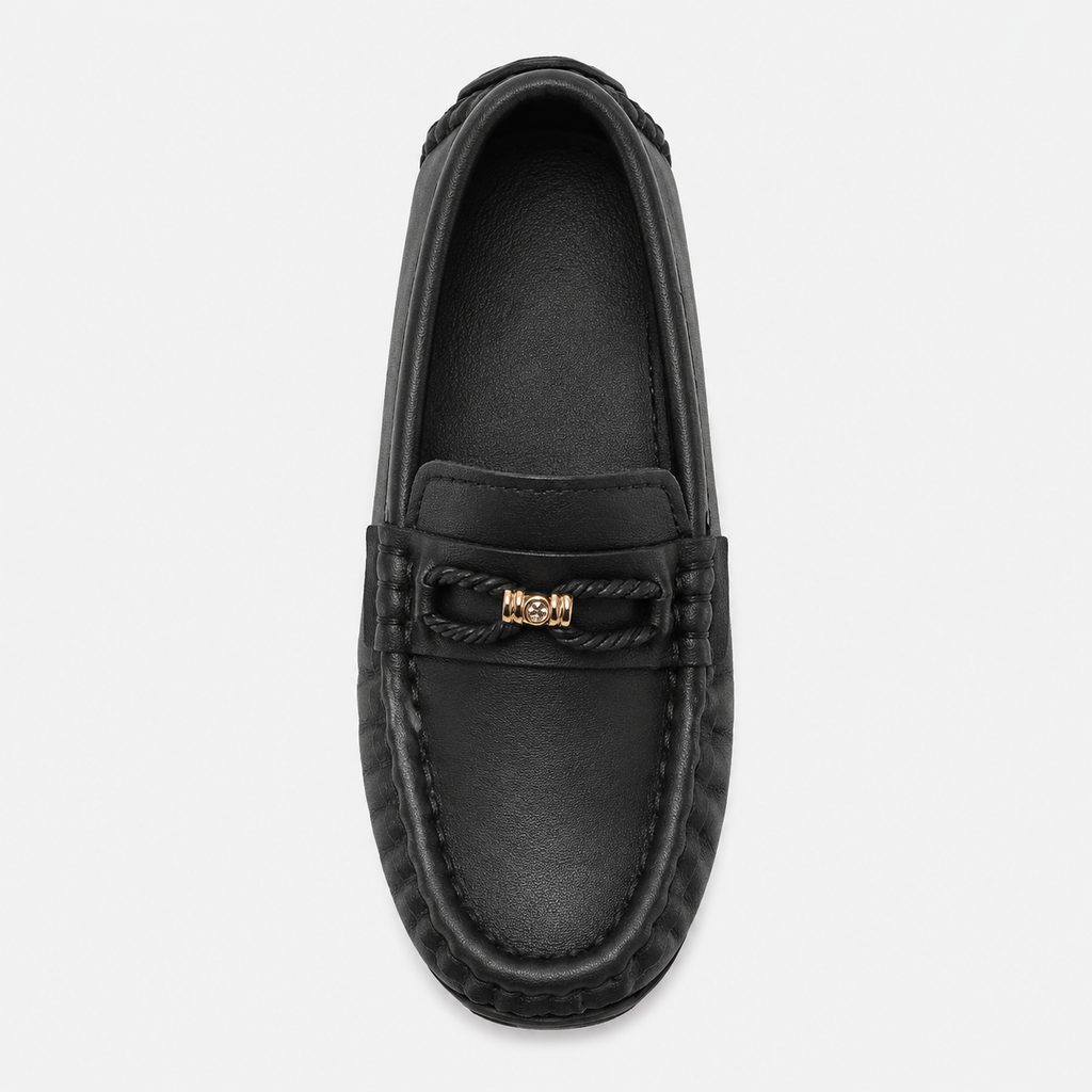 Boys Slip-On Loafers – Soft Sole Classic Buckle Casual Kids Flat Shoes