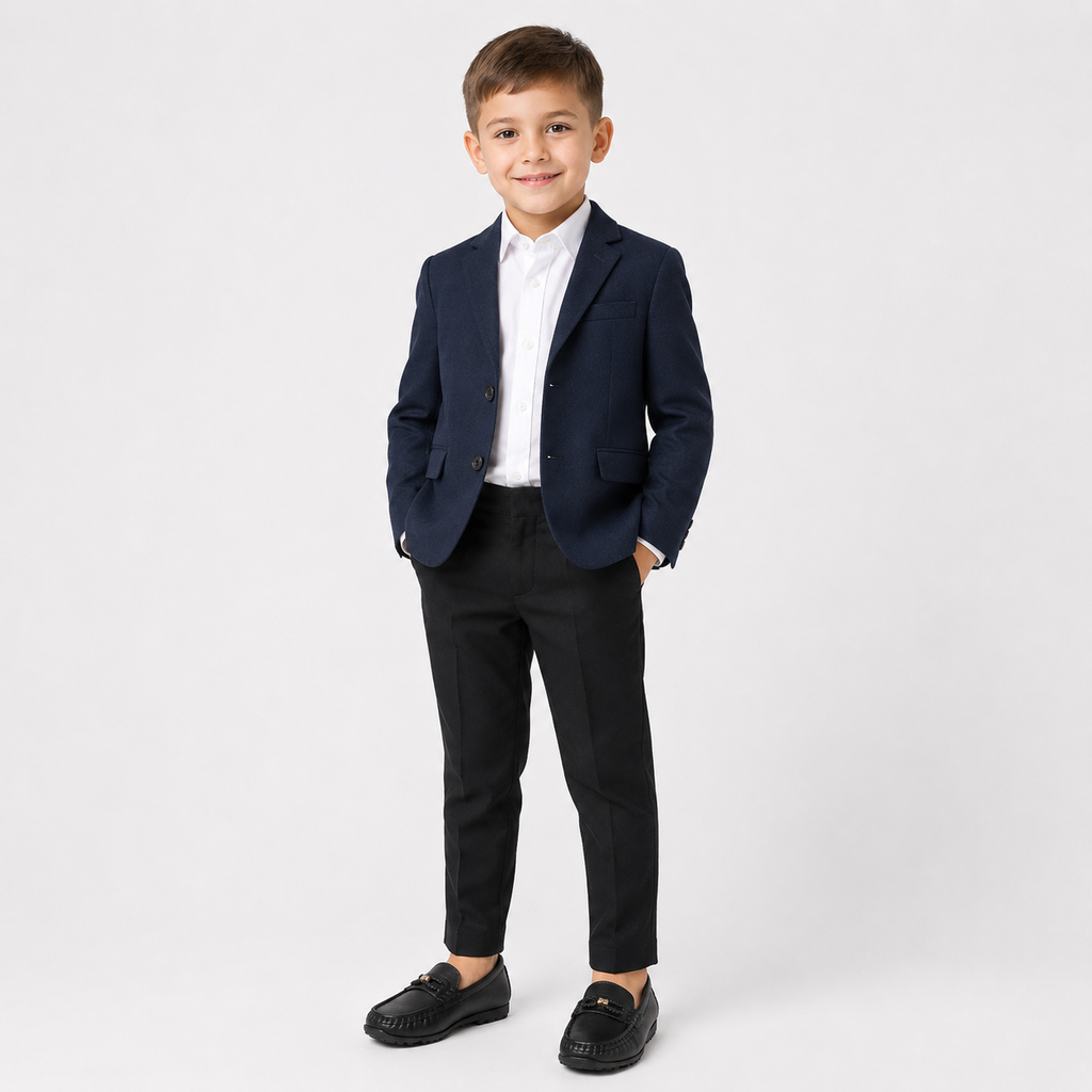 Boys Slip-On Loafers – Soft Sole Classic Buckle Casual Kids Flat Shoes