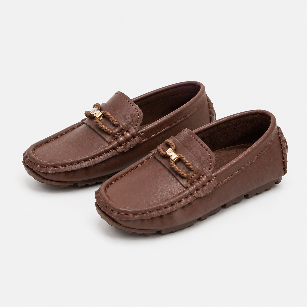 Boys Slip-On Loafers – Soft Sole Classic Buckle Casual Kids Flat Shoes
