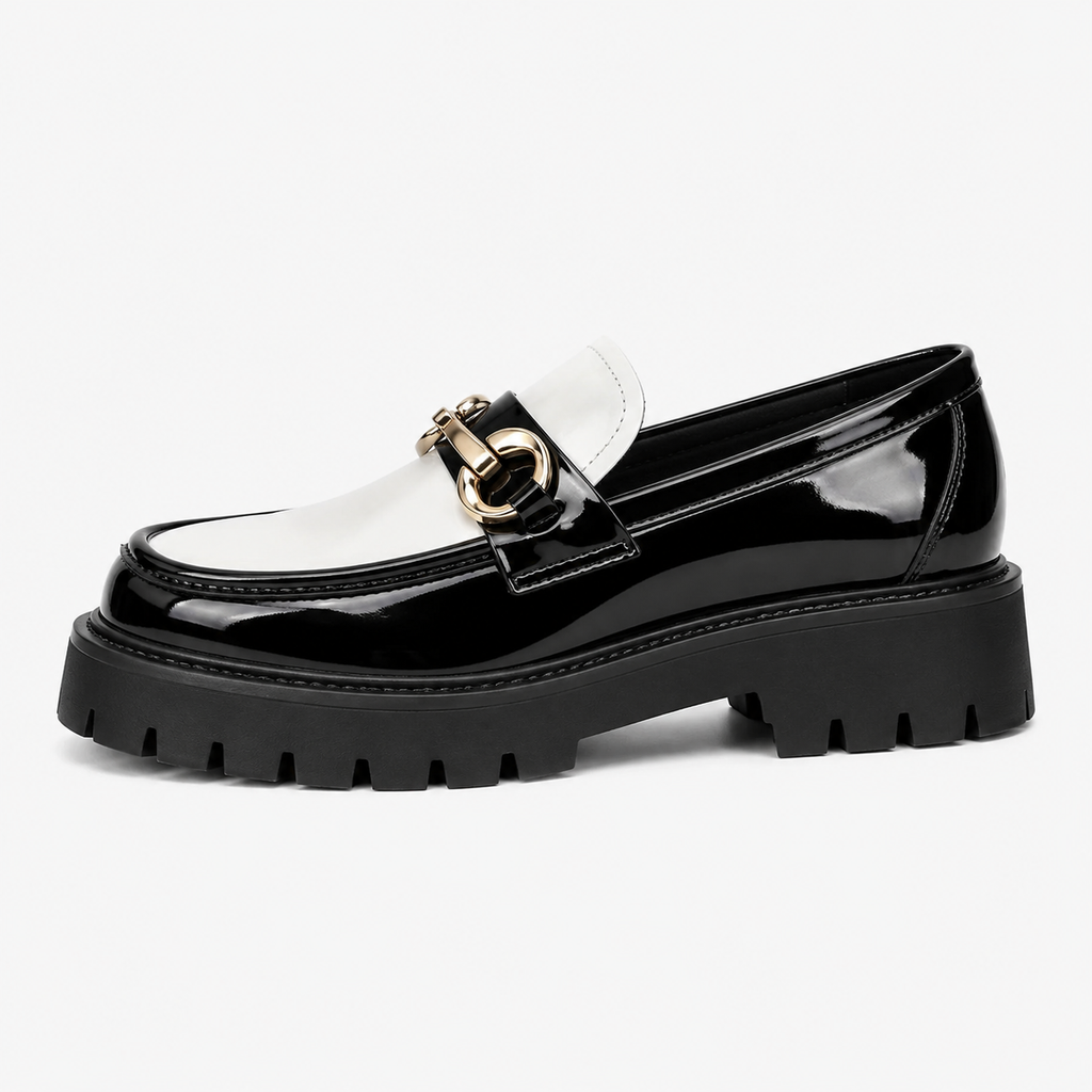Mens Classic Penny Loafers – Metal Buckle Thick Sole Formal Business Shoes