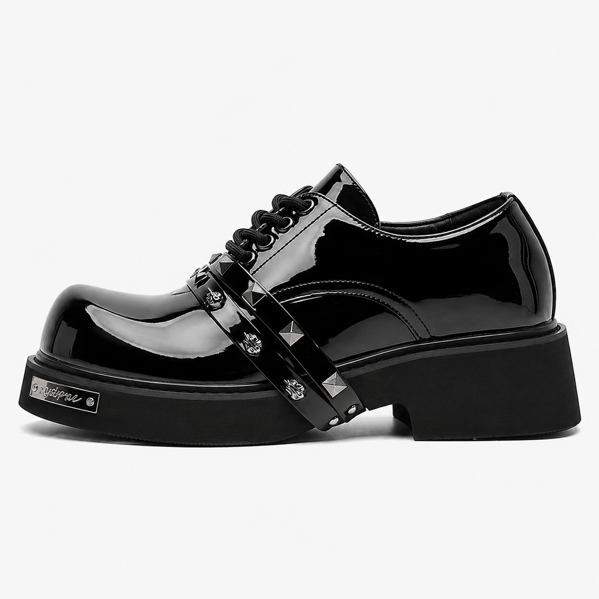 Mens Black Chunky Platform Loafers – Classic British Leather Business Oxford Shoes