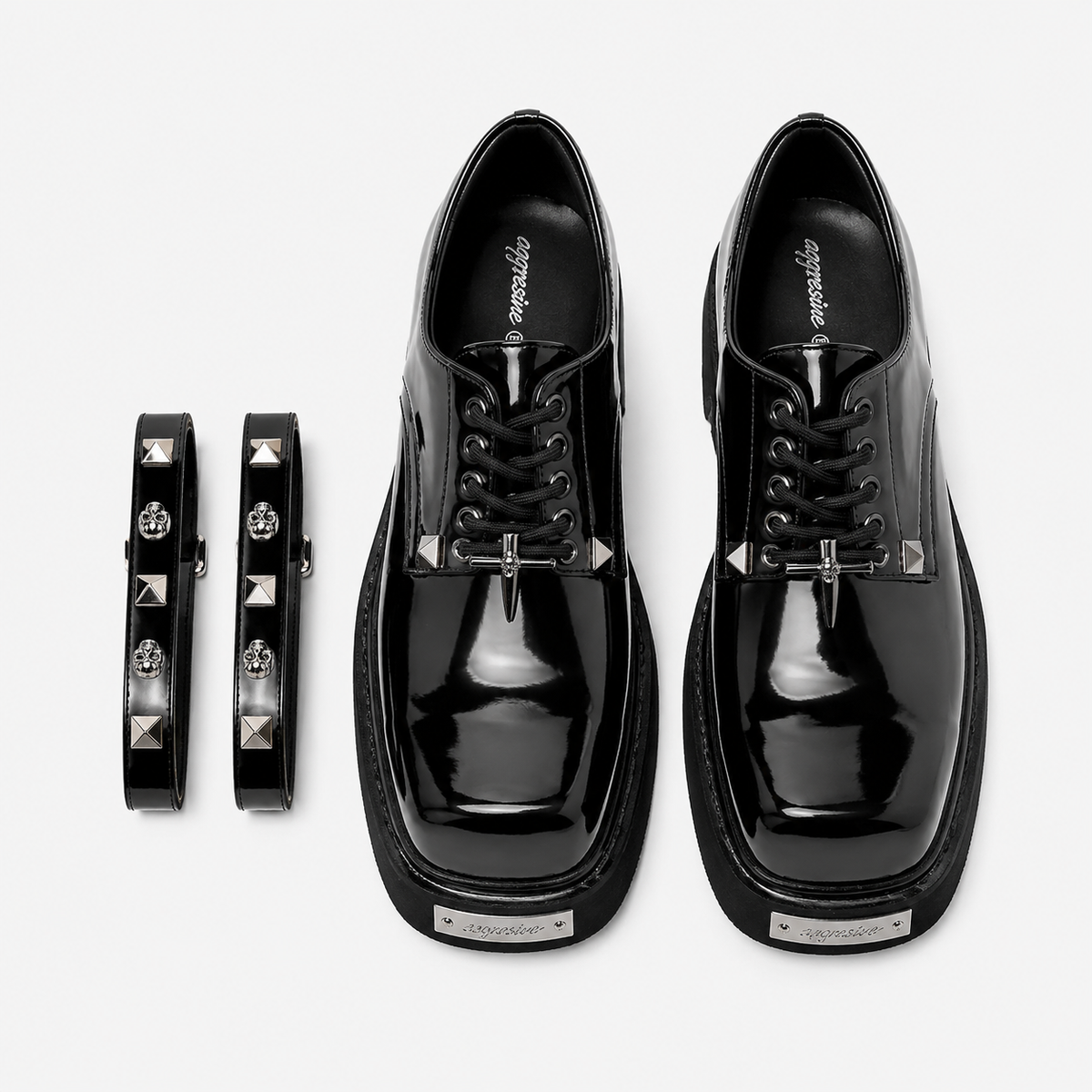 Mens Black Chunky Platform Loafers – Classic British Leather Business Oxford Shoes