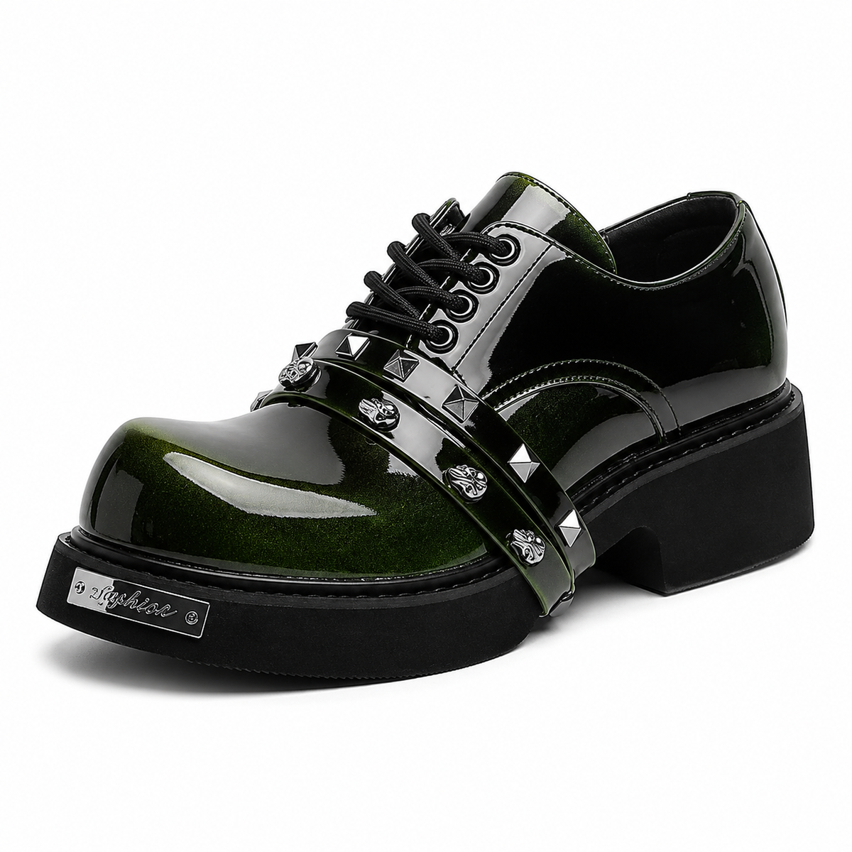 Mens Black Chunky Platform Loafers – Classic British Leather Business Oxford Shoes