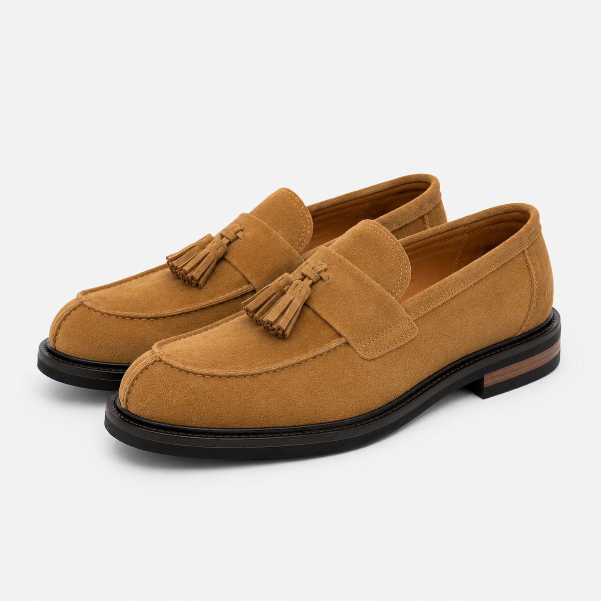 Mens Black Tassel Loafers – Lightweight Business Casual Comfortable Slip-On Shoes