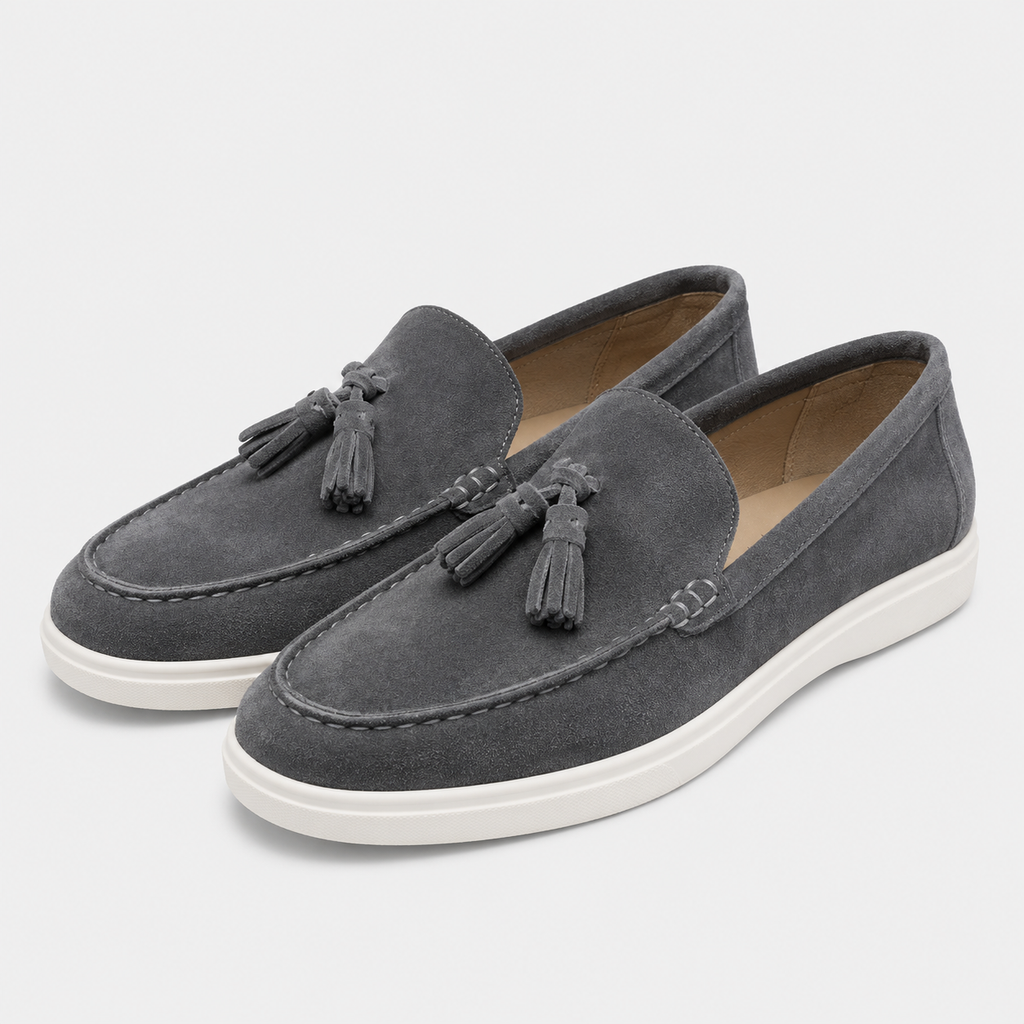 Mens Suede Tassel Loafers – British Style Slip-On Business Casual Driving Shoes