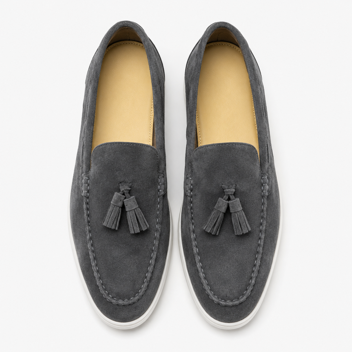 Mens Suede Tassel Loafers – British Style Slip-On Business Casual Driving Shoes