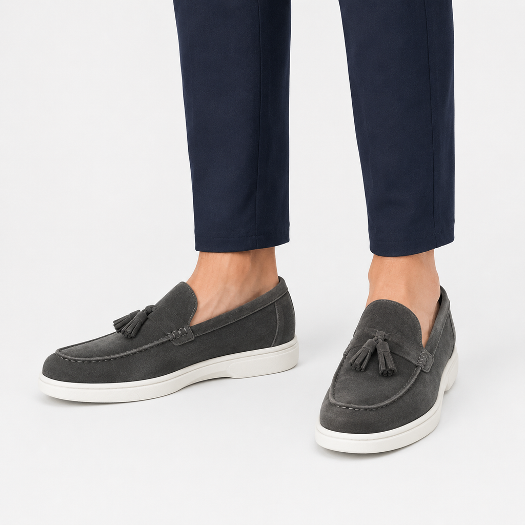 Mens Suede Tassel Loafers – British Style Slip-On Business Casual Driving Shoes