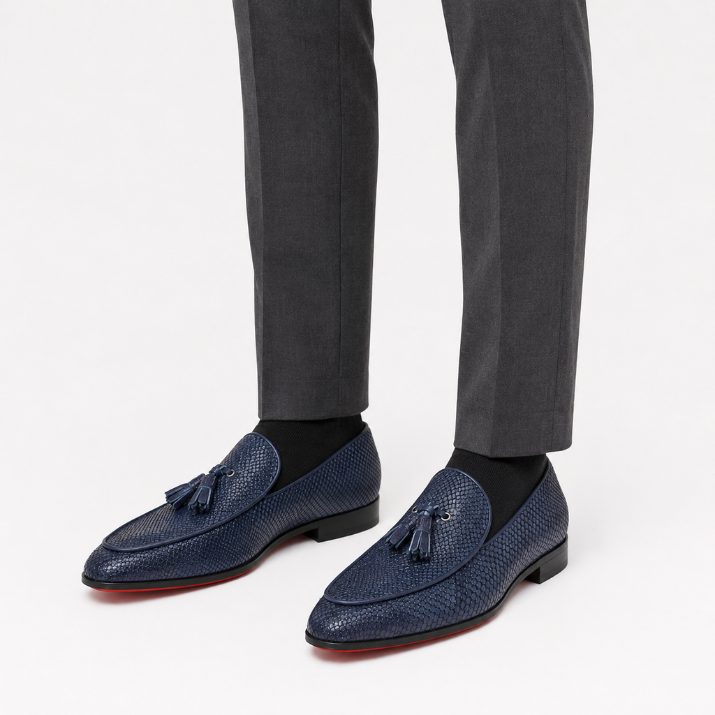 Mens Suede Tassel Loafers – Handmade Smoking Shoes in 5 Colours