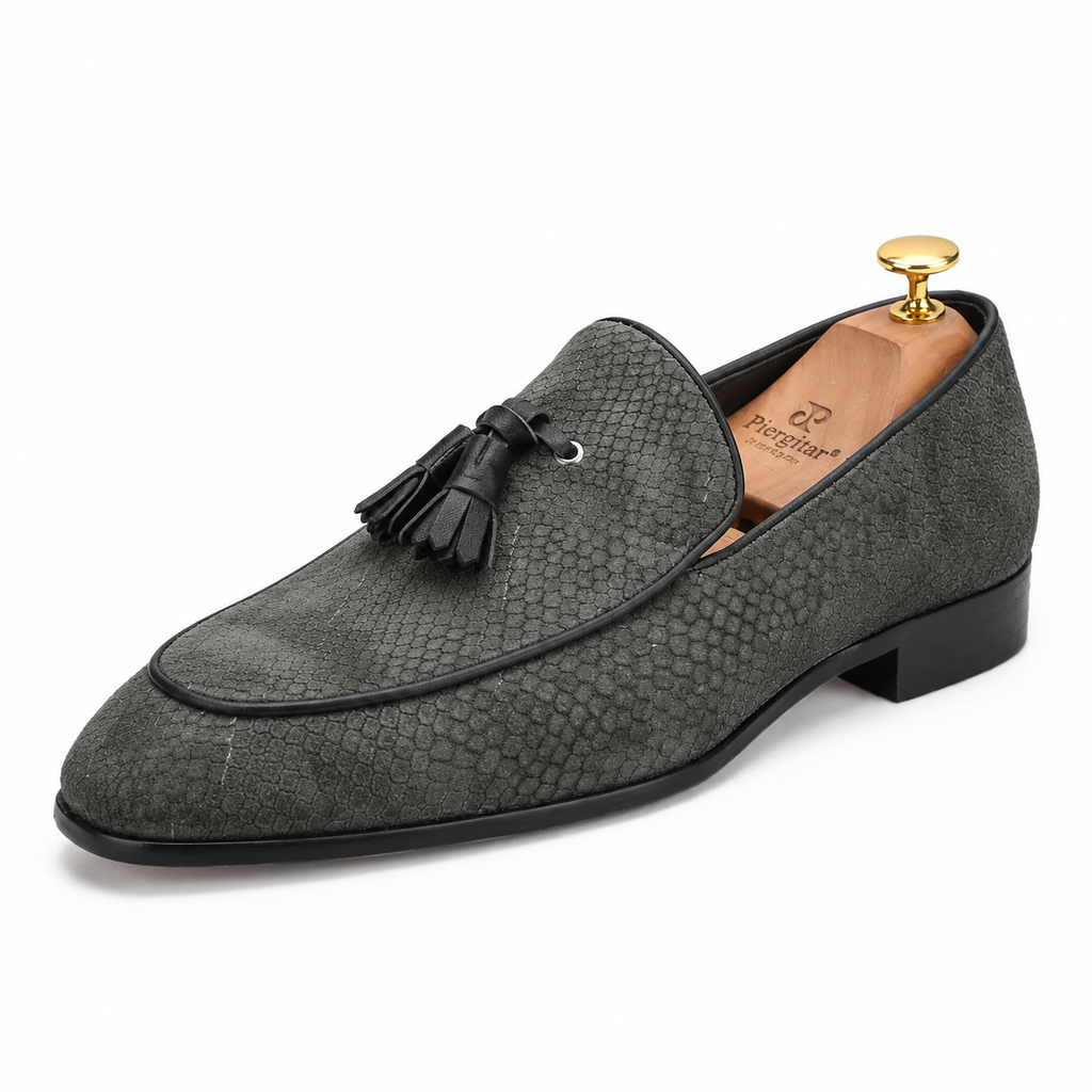 Mens Suede Tassel Loafers – Handmade Smoking Shoes in 5 Colours