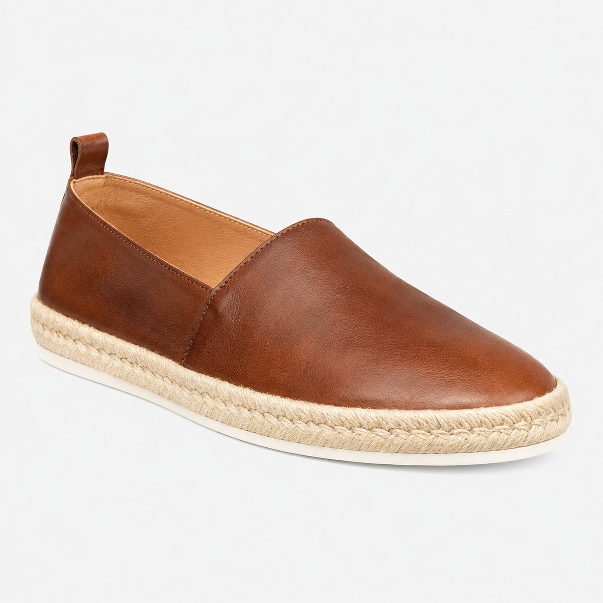 Mens Genuine Leather Boat Loafers – Soft Handmade Brown Casual Moccasin Shoes
