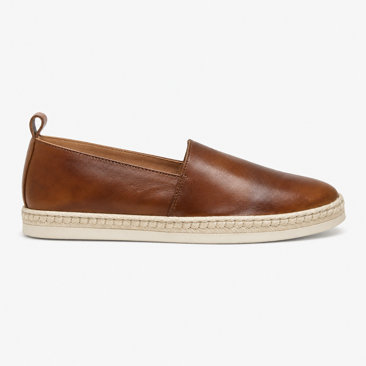 Mens Genuine Leather Boat Loafers – Soft Handmade Brown Casual Moccasin Shoes