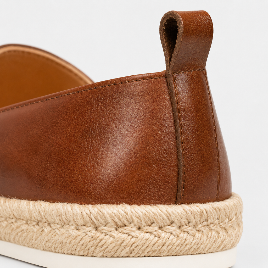 Mens Genuine Leather Boat Loafers – Soft Handmade Brown Casual Moccasin Shoes