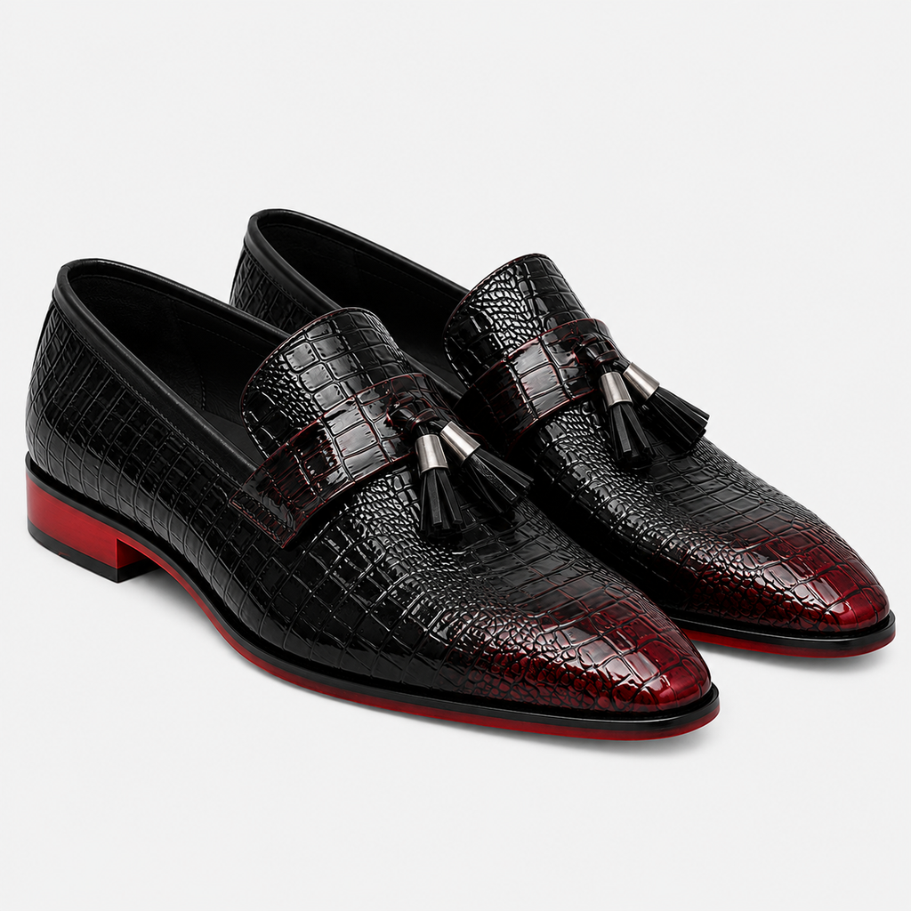 Mens Genuine Leather Tassel Loafers – Soft Casual Outdoor Driving Flat Shoes