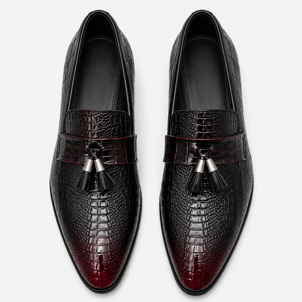 Mens Genuine Leather Tassel Loafers – Soft Casual Outdoor Driving Flat Shoes