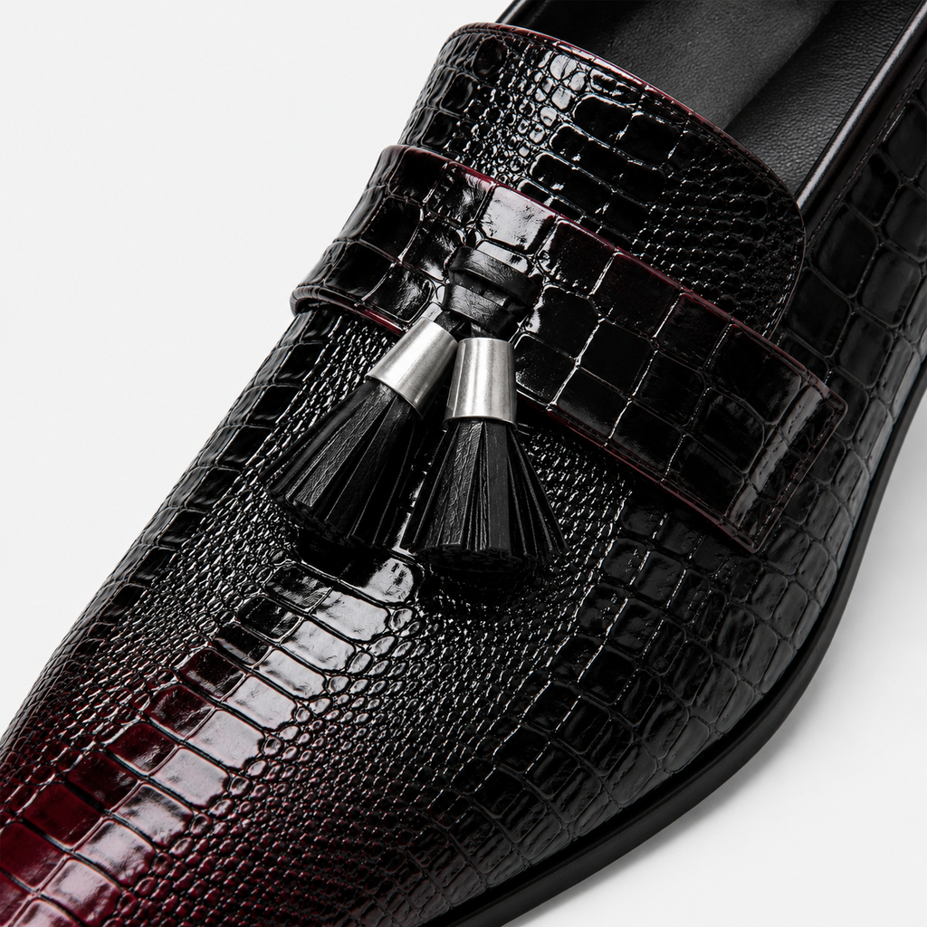 Mens Genuine Leather Tassel Loafers – Soft Casual Outdoor Driving Flat Shoes