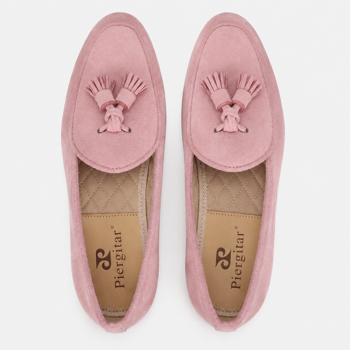 Womens Pink Suede Tassel Loafers – Casual Slip-On Smoking Shoes