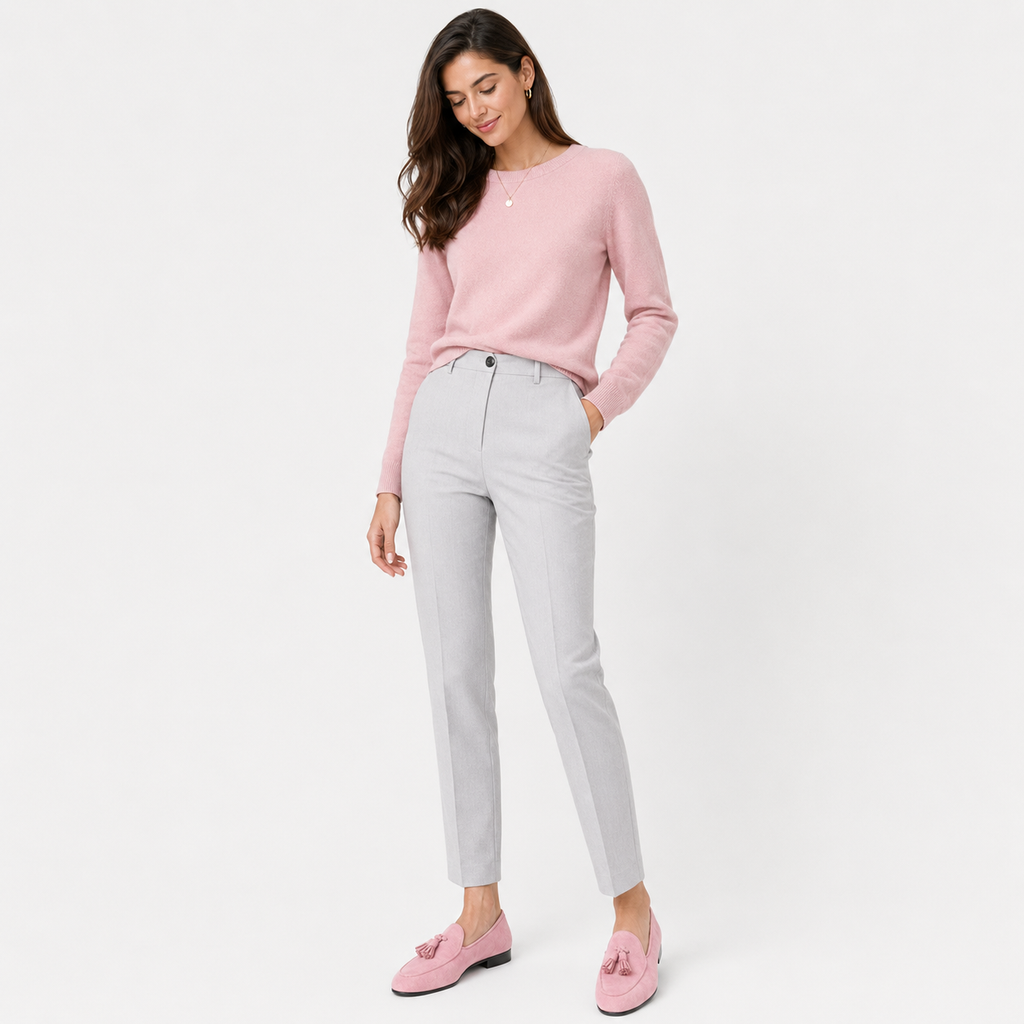 Womens Pink Suede Tassel Loafers – Casual Slip-On Smoking Shoes