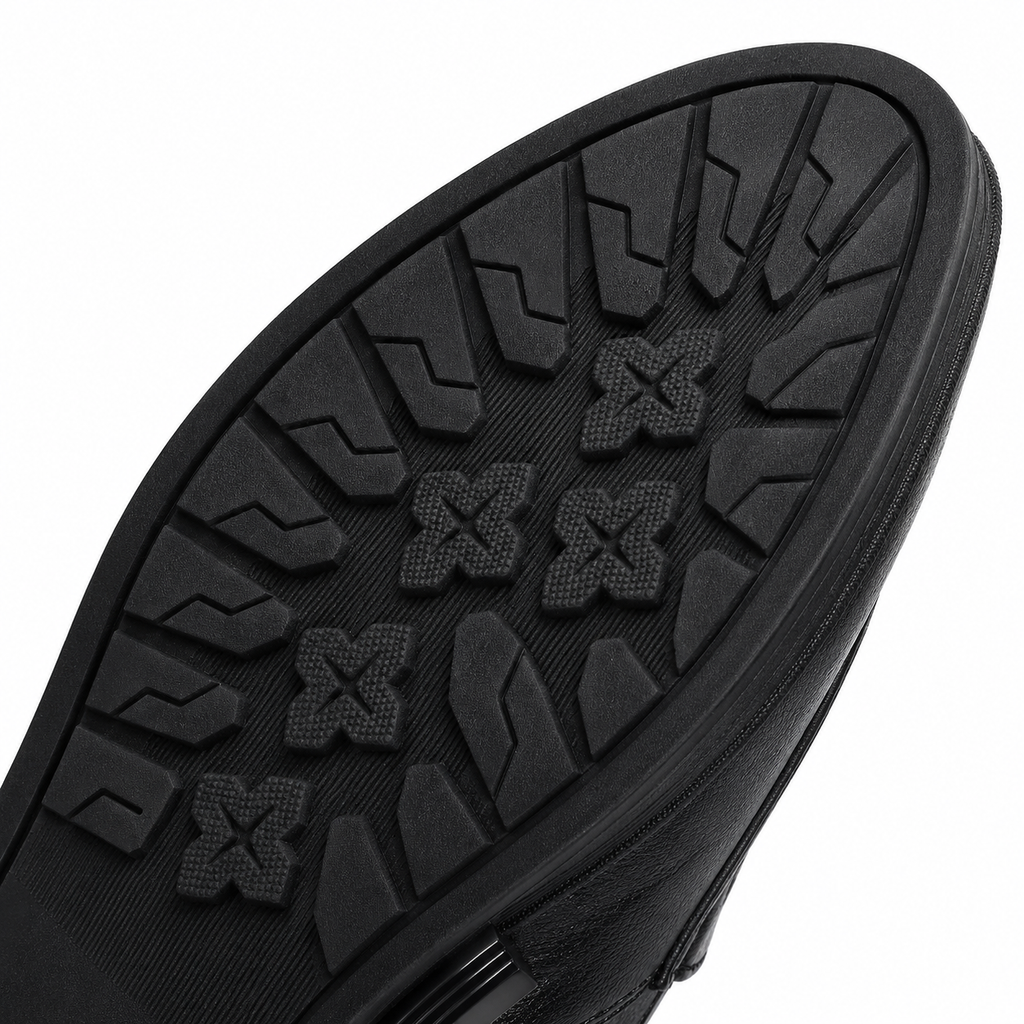 Mens Black Genuine Leather Loafers – Formal Dress Slip-On Office Wedding Driving Shoes