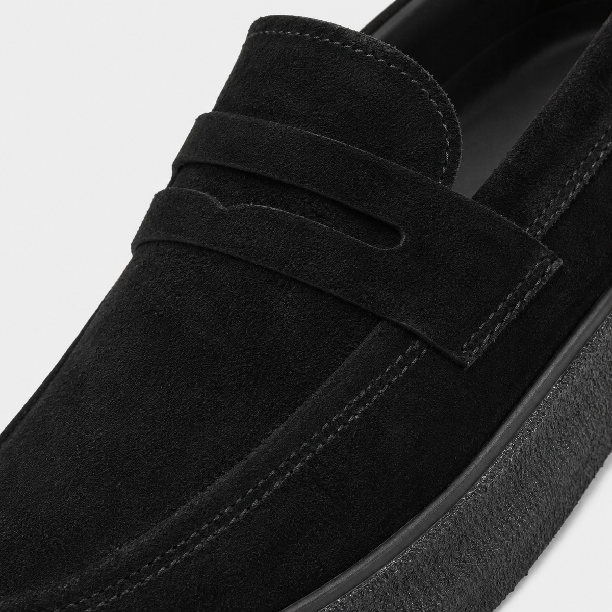 Mens Black Platform Loafers – Lightweight Breathable Casual Slip-On Walking Shoes
