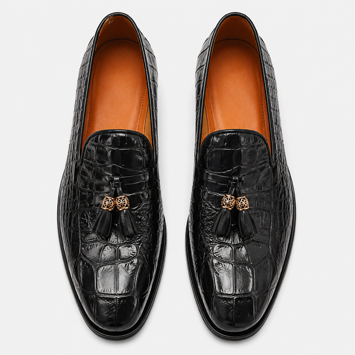 Mens Black Tassel Loafers – Luxury Leather Casual Wedding Office Dress Shoes