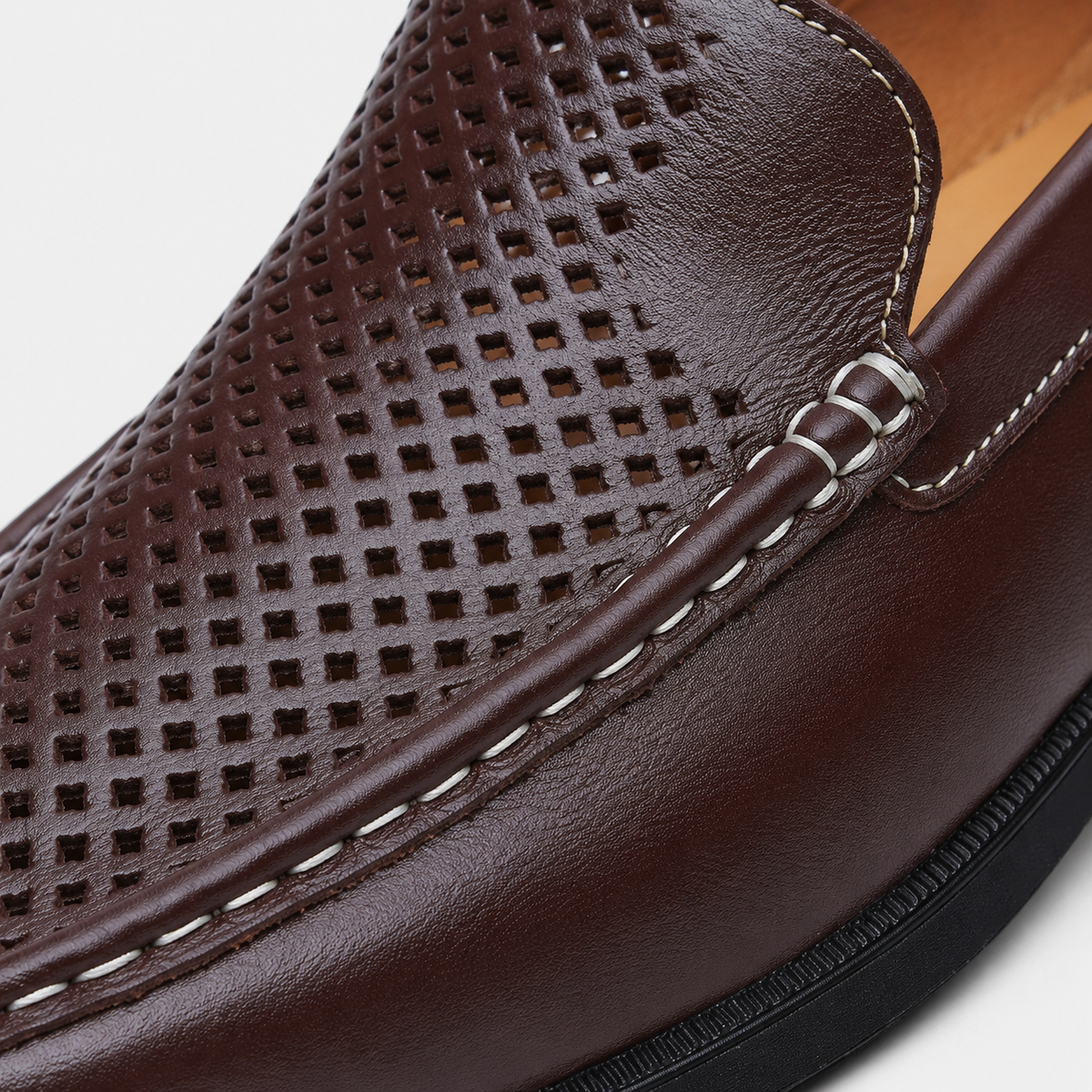 Mens Brown Genuine Leather Loafers – Formal Office Wedding Driving Casual Dress Shoes