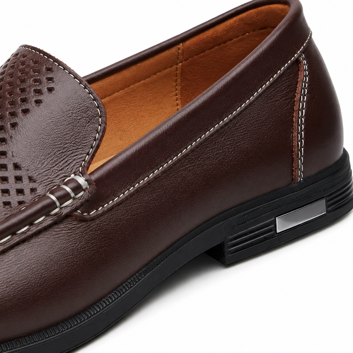 Mens Brown Genuine Leather Loafers – Formal Office Wedding Driving Casual Dress Shoes