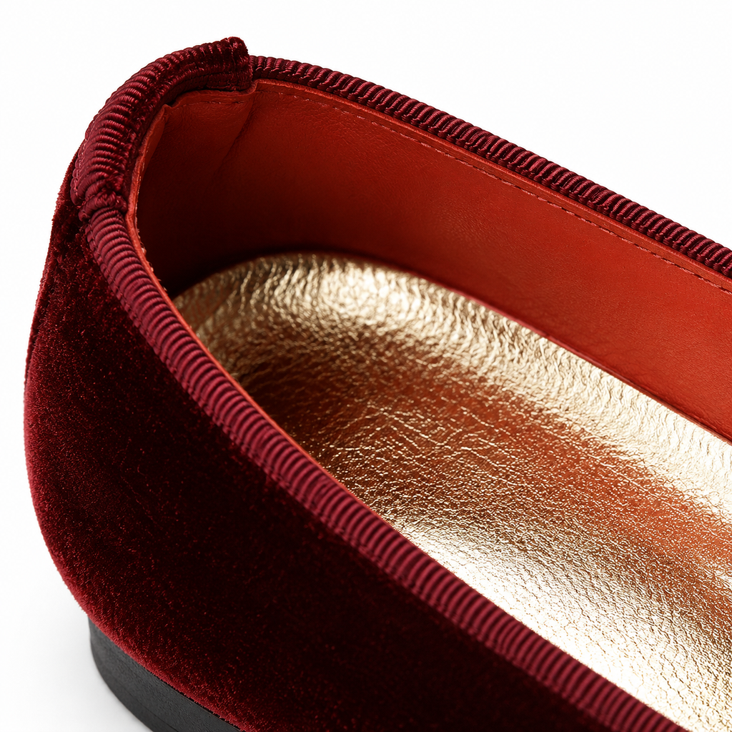 Mens Red Velvet Embroidered Loafers – Pointed Toe Soft Sole Business Casual Flat Shoes