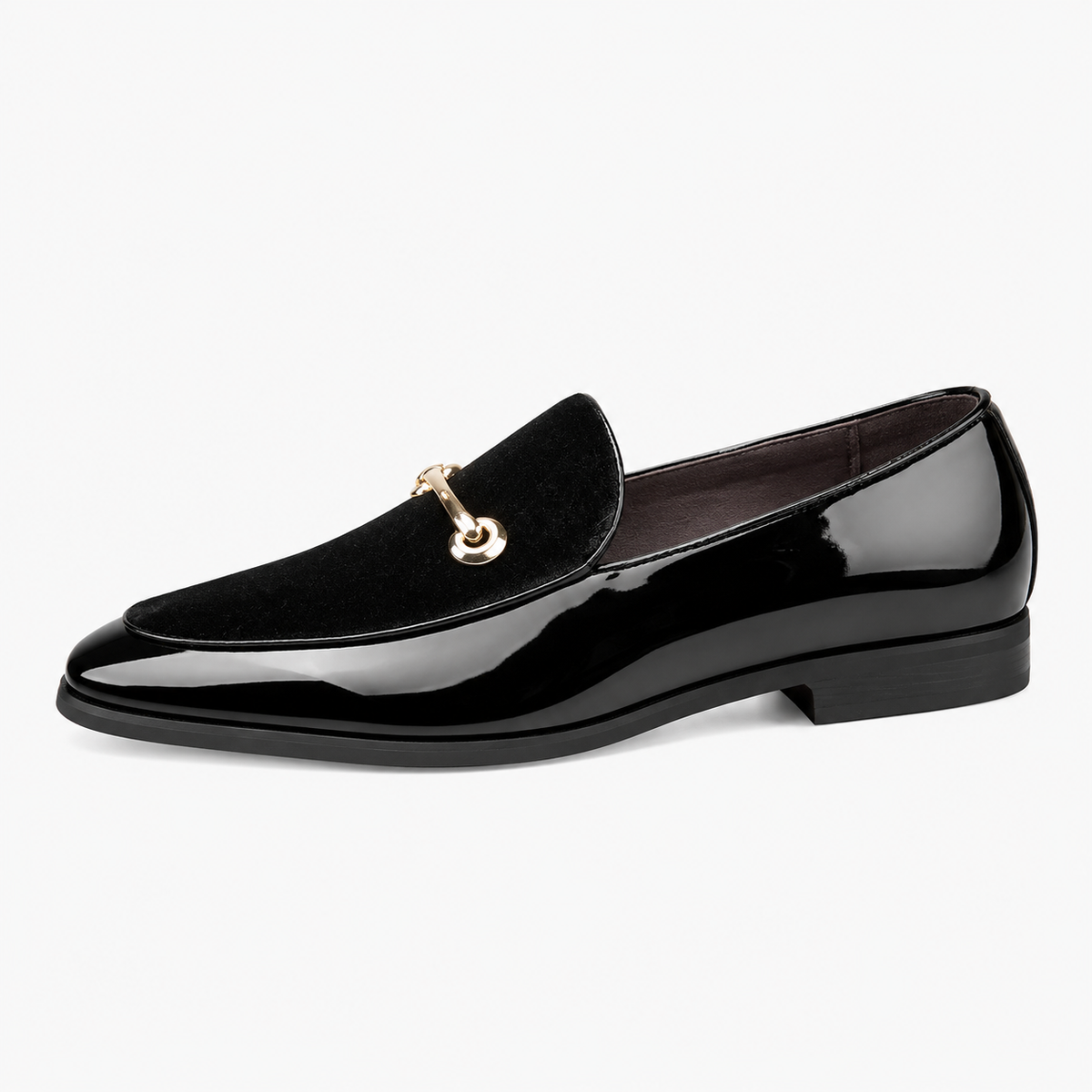 Mens Black Patent Leather Loafers – Business Casual Slip-On Dress Shoes Big Size
