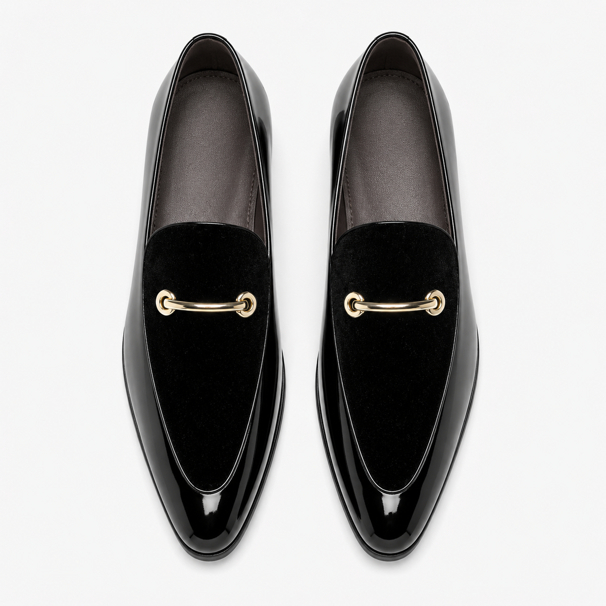 Mens Black Patent Leather Loafers – Business Casual Slip-On Dress Shoes Big Size