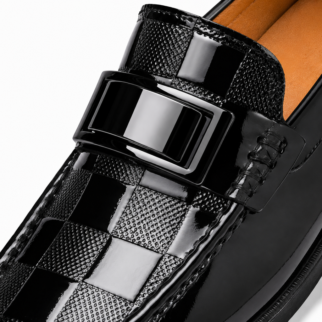 Mens Black Patent Leather Loafers – Gentleman Formal Casual Slip-On Big Size Shoes