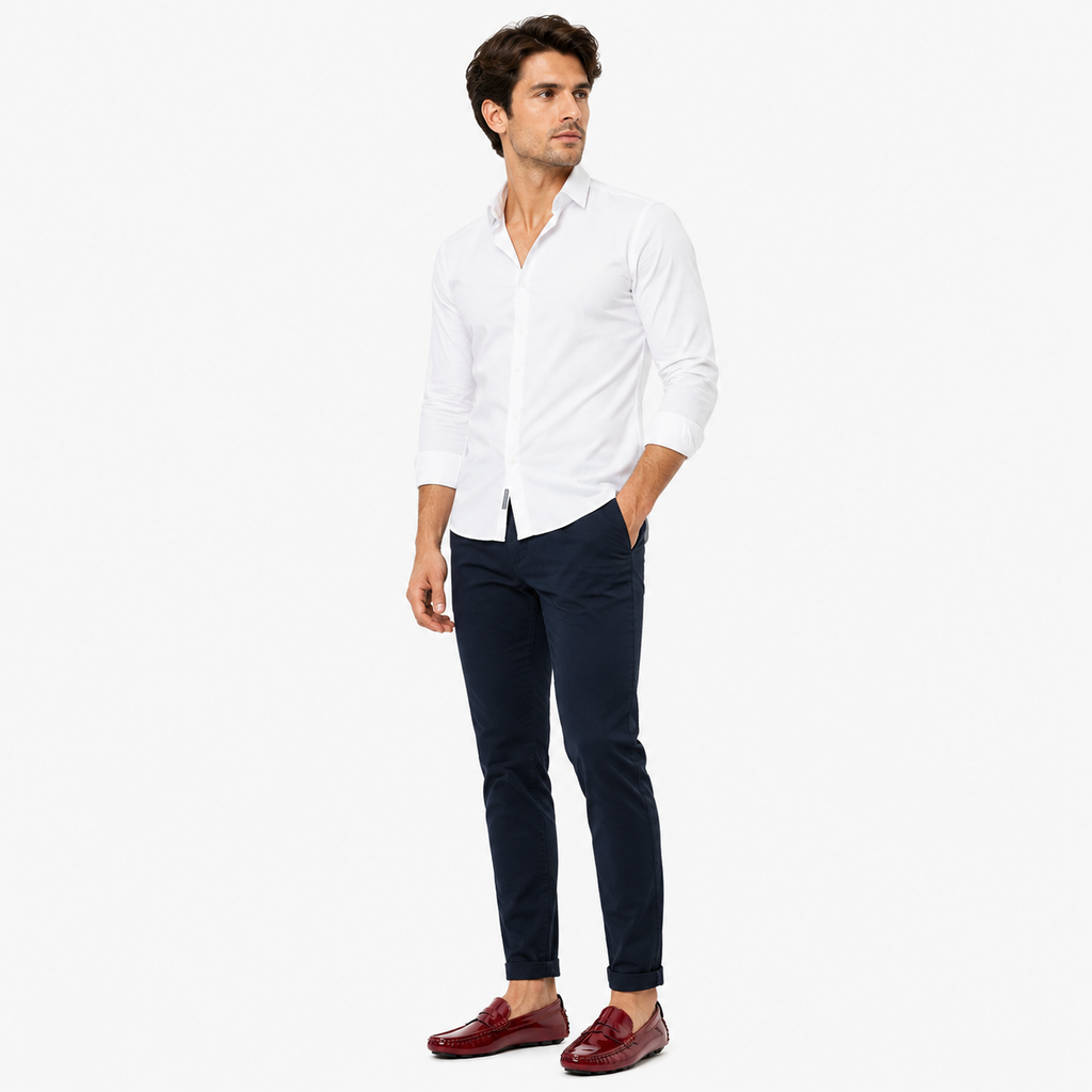 Mens Red Patent Leather Loafers – Glossy Luxury Office Dress Shoes