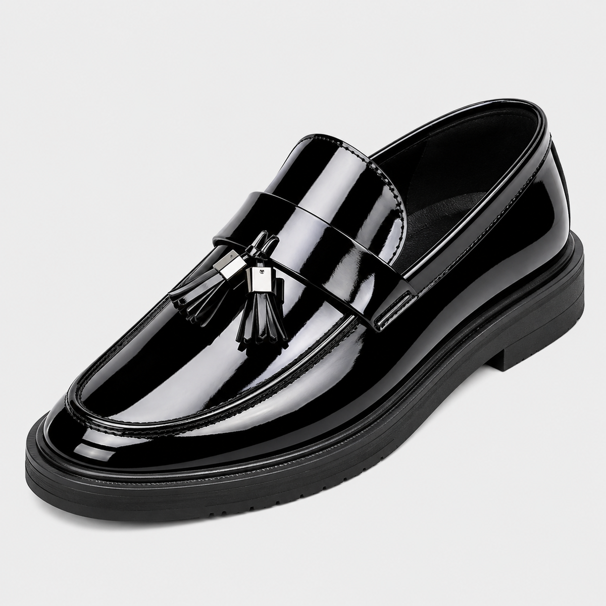 Mens Patent Leather Loafers – Black Business Office Party Wedding Casual Shoes