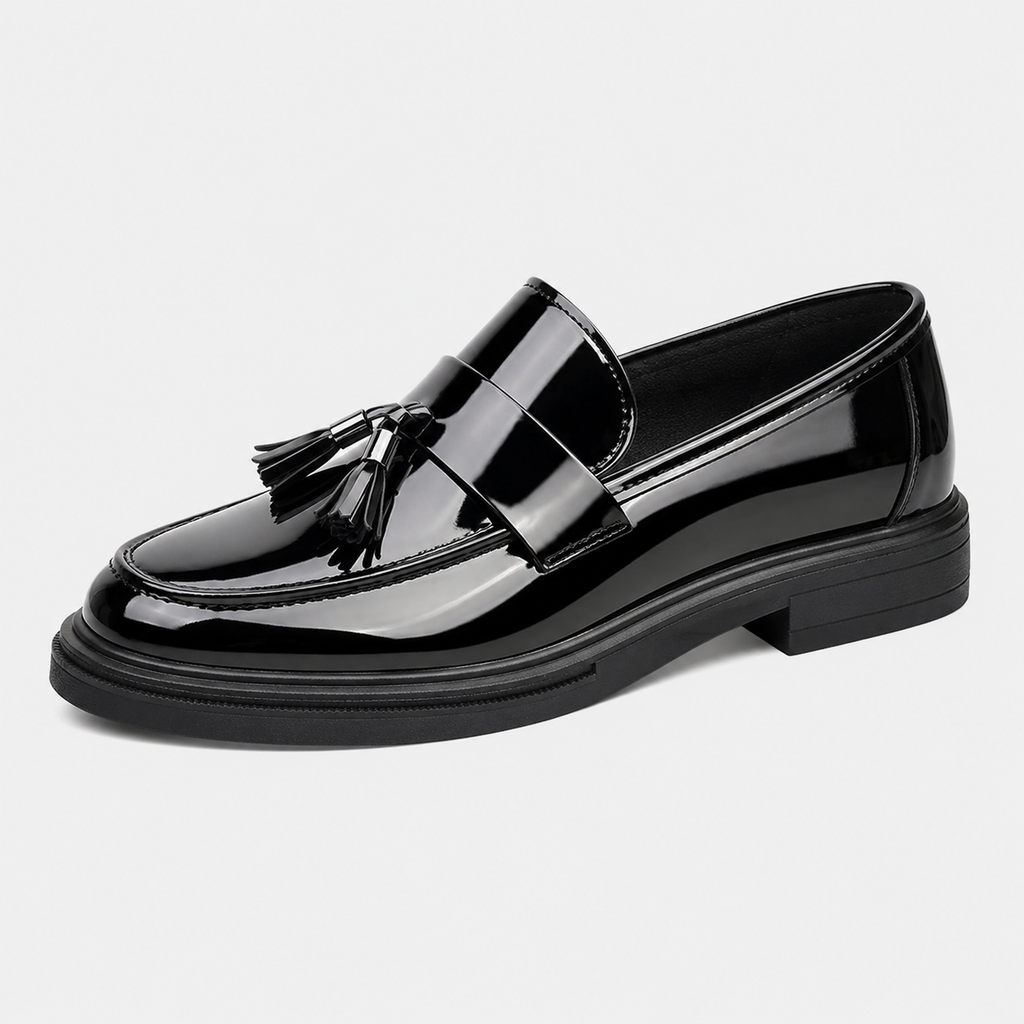 Mens Patent Leather Loafers – Black Business Office Party Wedding Casual Shoes
