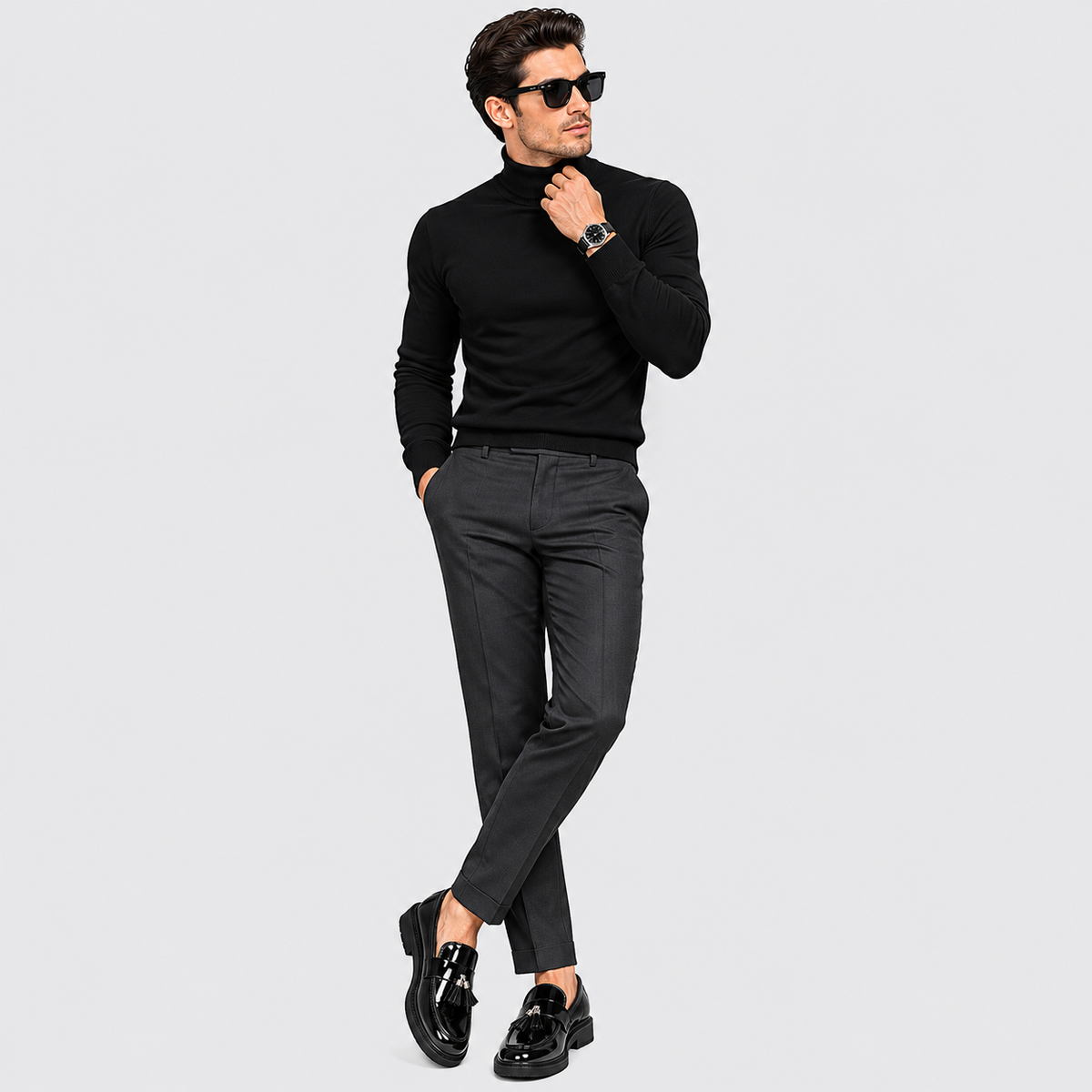 Mens Patent Leather Loafers – Black Business Office Party Wedding Casual Shoes
