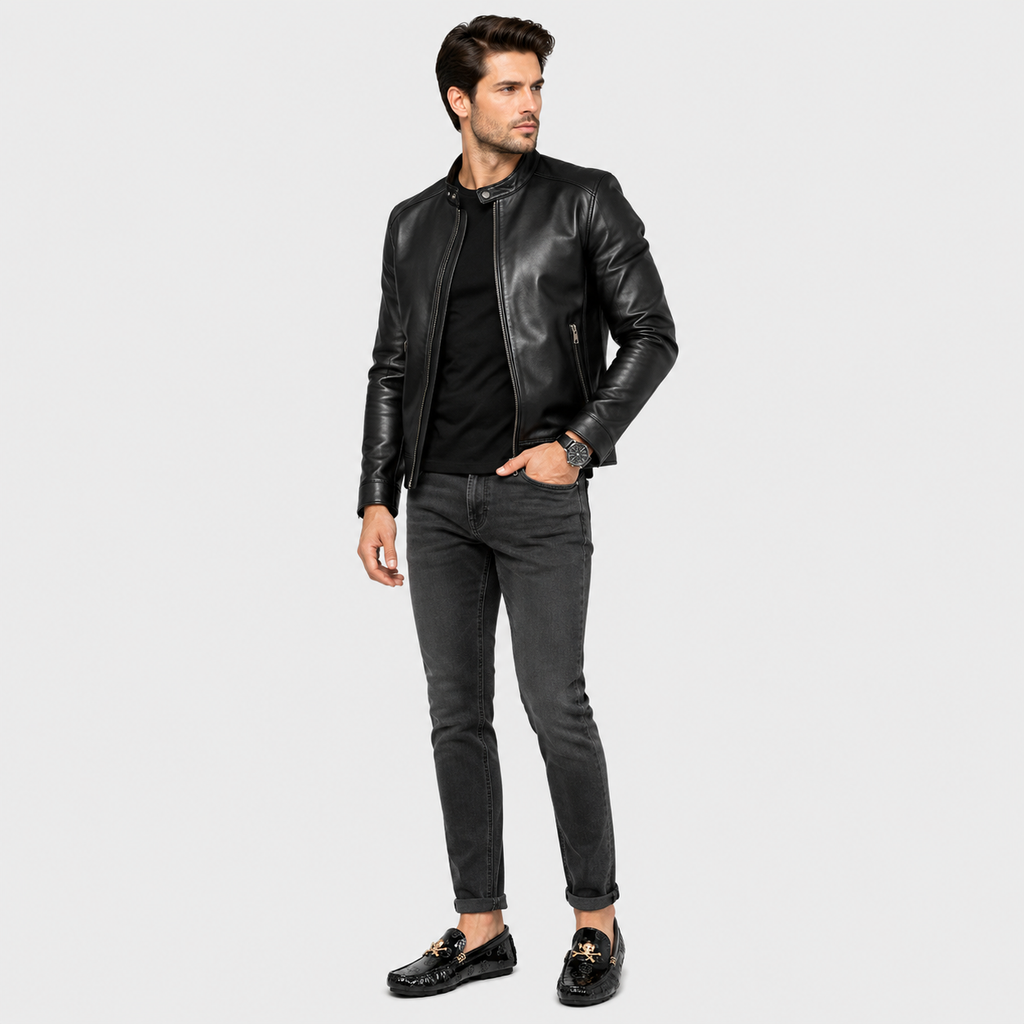 Mens Black Patent Leather Skull Loafers – Luxury Stylish Casual Slip-On Shoes
