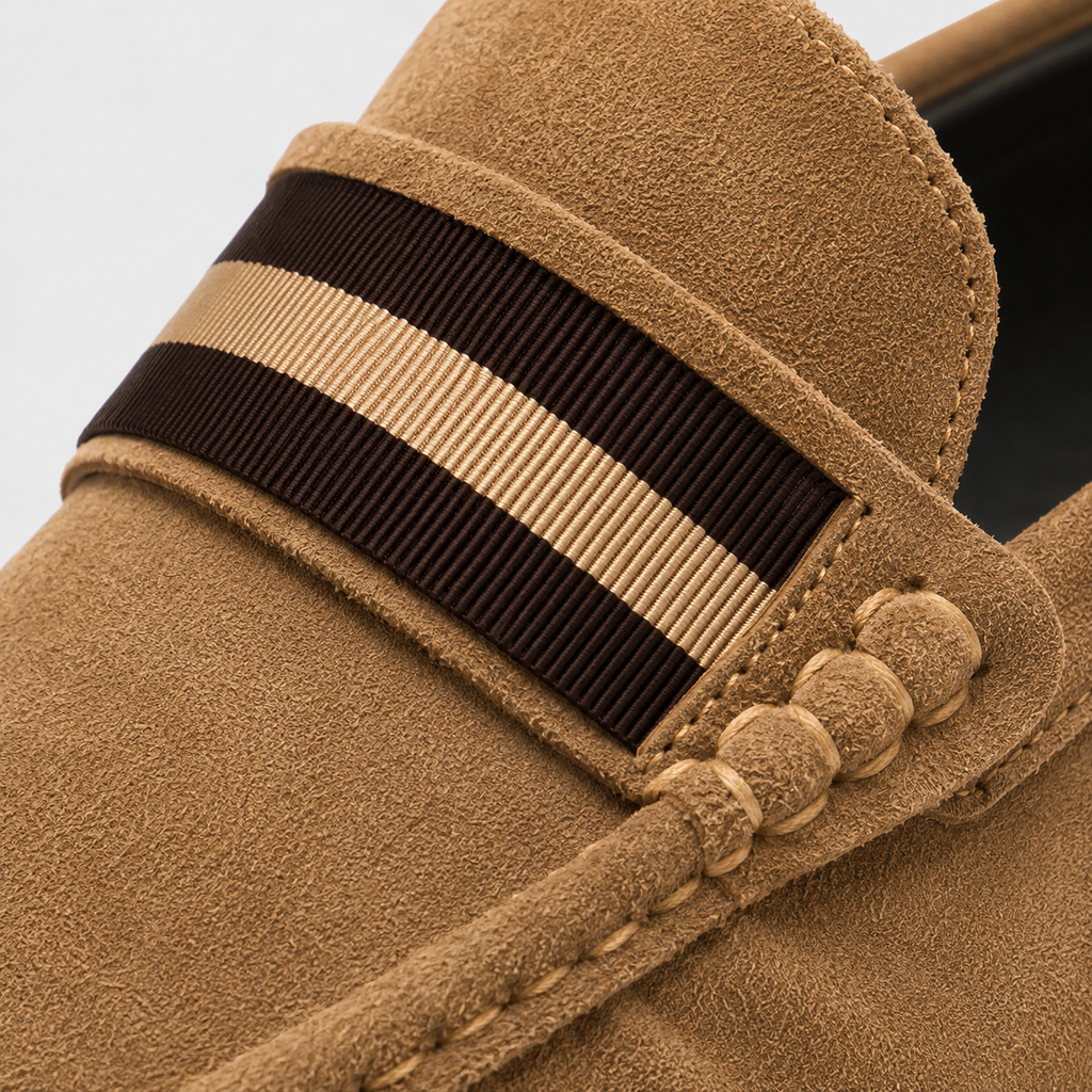 Mens Brown Suede Loafers – High Quality Casual Flat Walking Moccasin Shoes