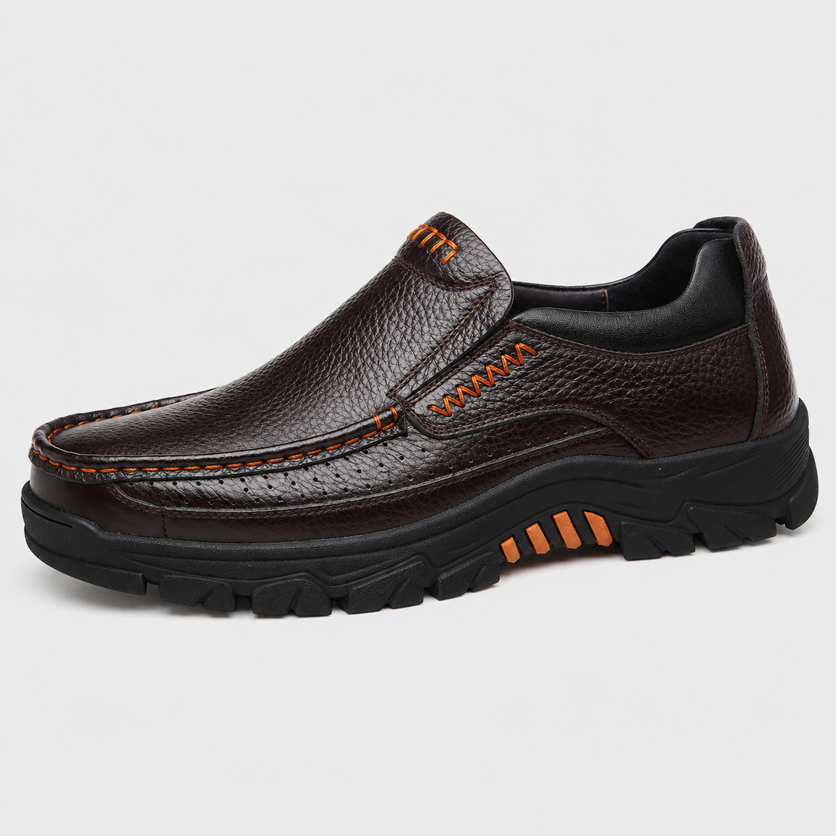 Mens Genuine Cowhide Leather Loafers – Soft Casual Black Brown Slip-On Shoes