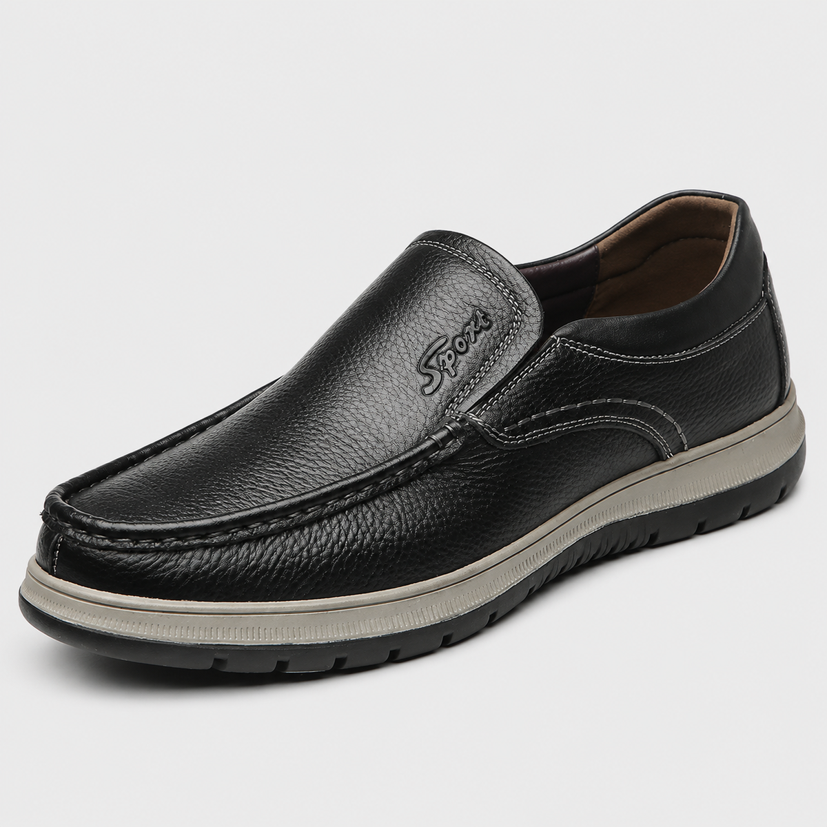 Mens Black Handmade Genuine Leather Loafers – Casual Walking Work Flat Moccasin Shoes