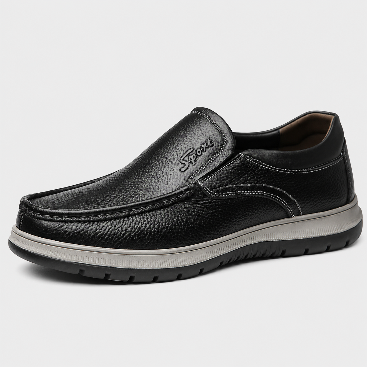 Mens Black Handmade Genuine Leather Loafers – Casual Walking Work Flat Moccasin Shoes
