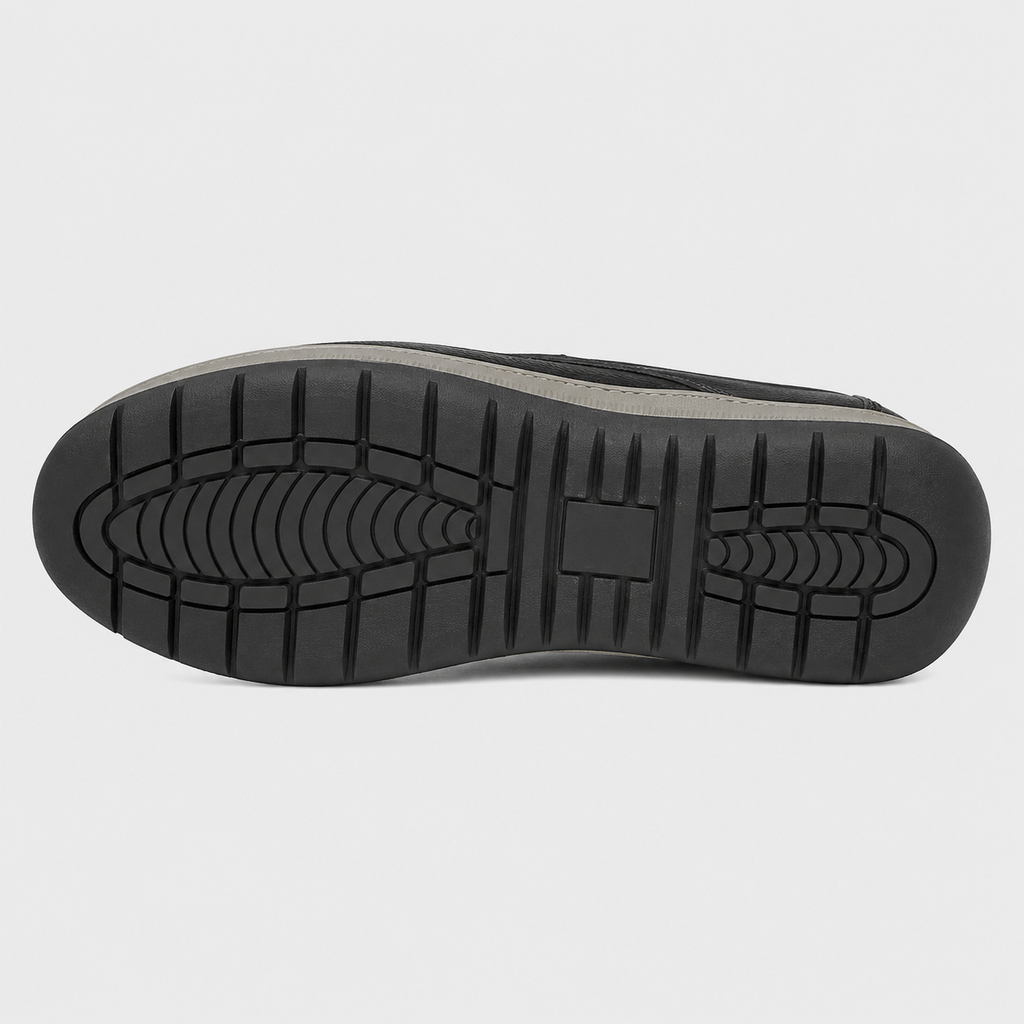 Mens Black Handmade Genuine Leather Loafers – Casual Walking Work Flat Moccasin Shoes