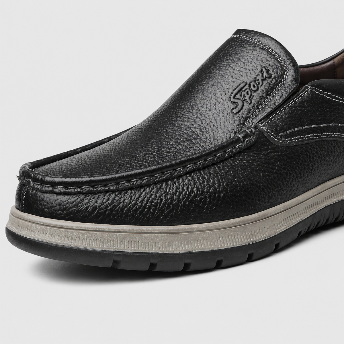 Mens Black Handmade Genuine Leather Loafers – Casual Walking Work Flat Moccasin Shoes