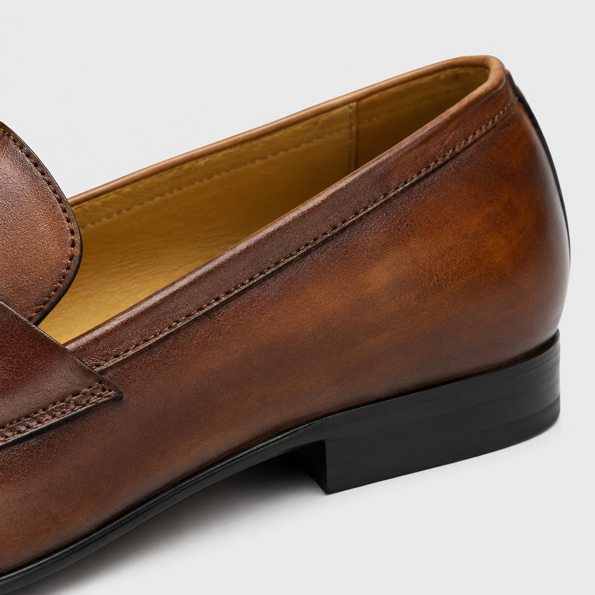Mens Handmade Leather Loafers – Designer Brown Business Casual Dress Shoes